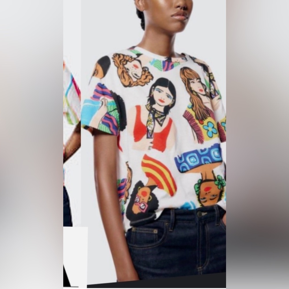 ZARA printed T-shirt women bloggers Favorite, size Small